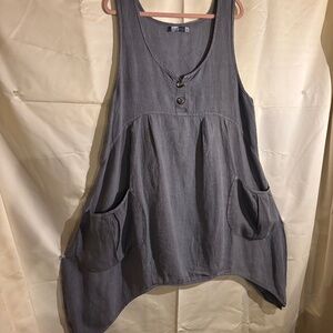 Blue Fish apron/ vest/ over dress/ pinafore size 0